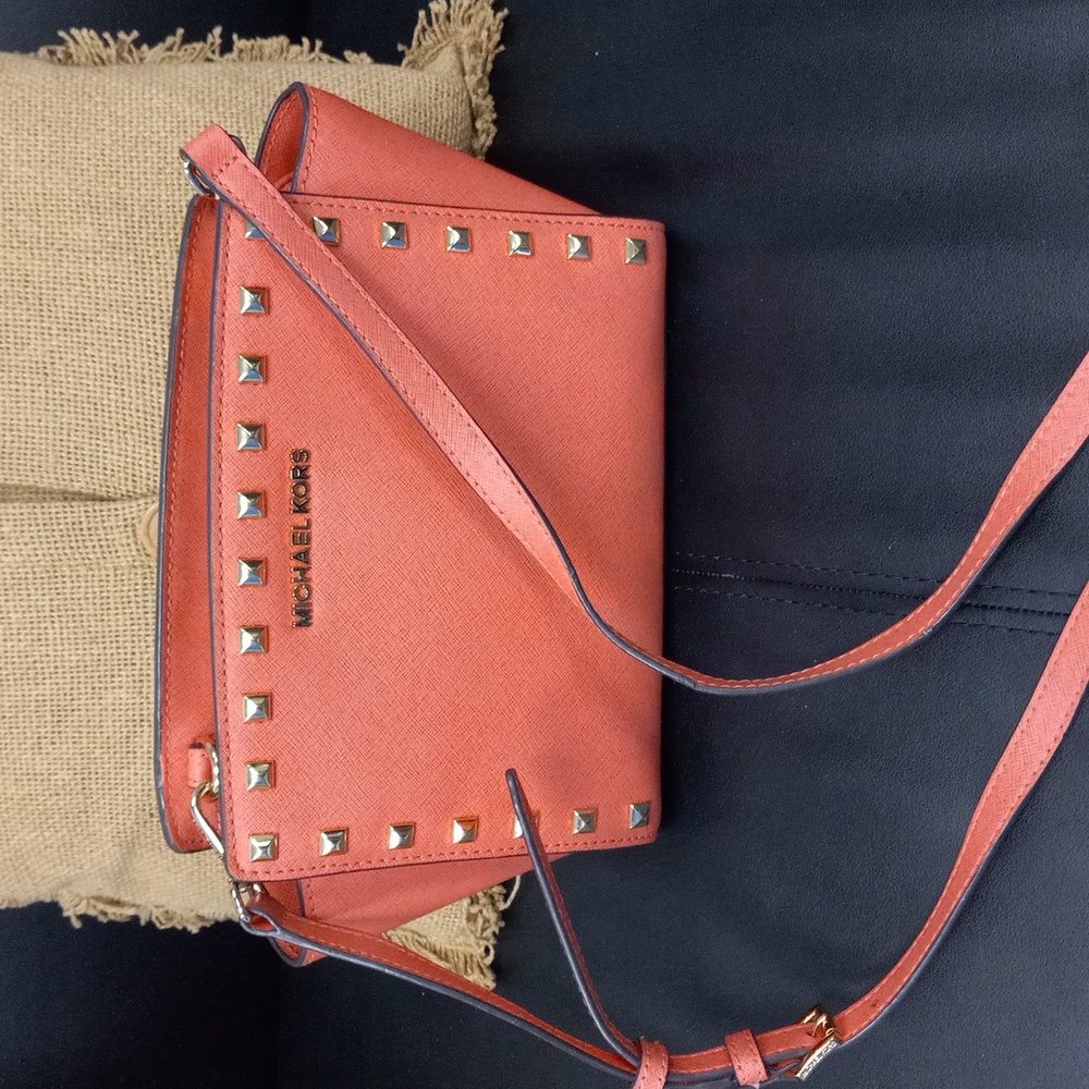 Michael Kors Coral Studded Crossbody Bag - Picture 5 of 7